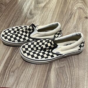 Vans Black and White Checkerboard Slip-Ons
